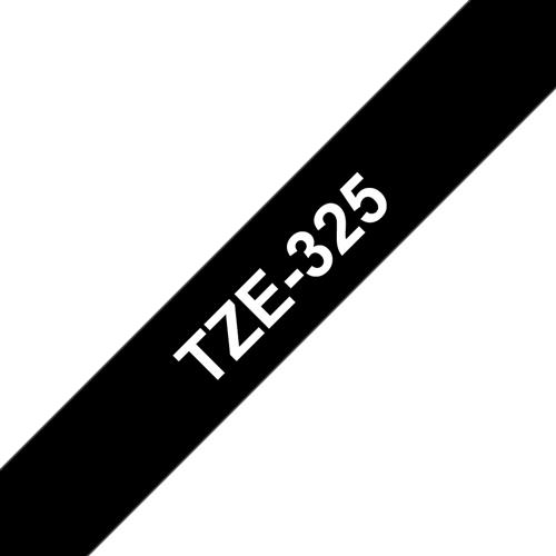 TZE-325 LAMINATED TAPE 9MM 8M WHITE ON BLACK