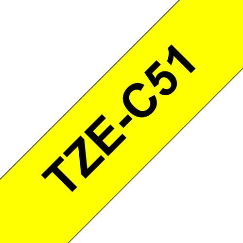 TZE-C51 BLACK ON YELLOW
