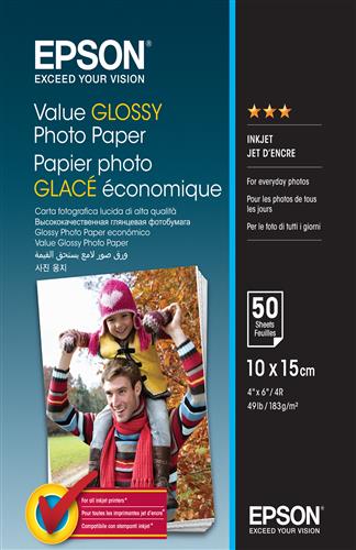 VALUE GLOSSY PHOTO PAPER 10X15CM 50SHEET