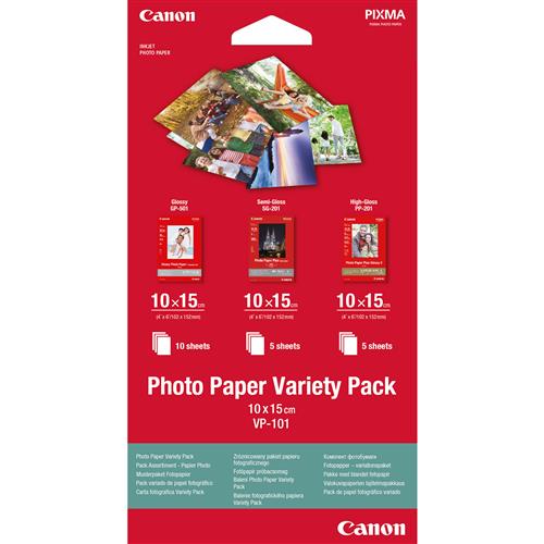 VP-101 CARTA FOTOGRAFICA 10X15 VARIETY PACK GP-501 10FG./PP-201