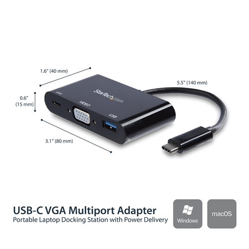 ADATTATORE MULTIFUNZIONE USB-C A VGA CON POWER DELIVERY