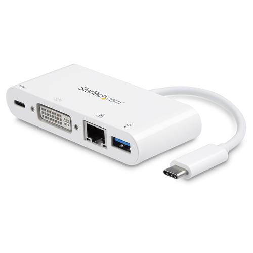 ADATTATORE MULTIPORTA USB-C CON PD - DVI - GBE - USB 3.0
