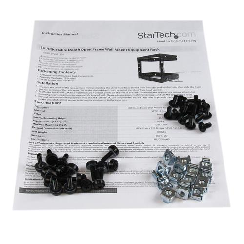 ARMADIO RACK DI RETE A PARETE 6U 19IN OPEN FRAME A 2 MONTANTI