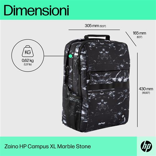 HP CAMPUS XL MARBLE STONE BACKPACK