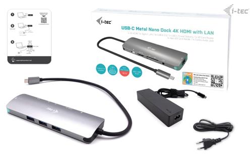 I-TEC NANO LAN DOCK + P/S 100W DOCK 4K HDMI LAN PD 100W