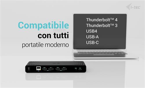 I-TEC UNIVERSAL DUAL 4K DOCK PD 85W INCL. USB-C CHARGER 100W