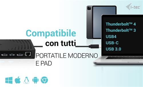 I-TEC USB 3.0 3X 4K DOCK GEN 2 USB 3.0/ C/ TB 3/4 PD100W