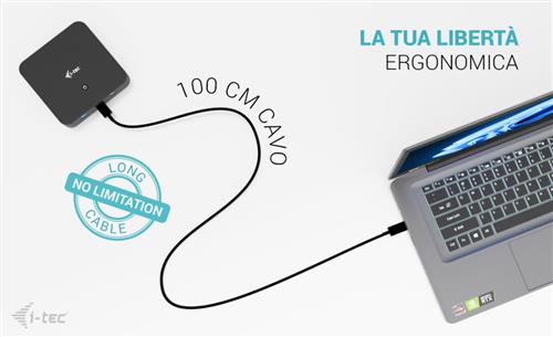I-TEC USB-C 1XDP 2X HDMI DOCK PD 100W + I-TEC CHARGER 100W