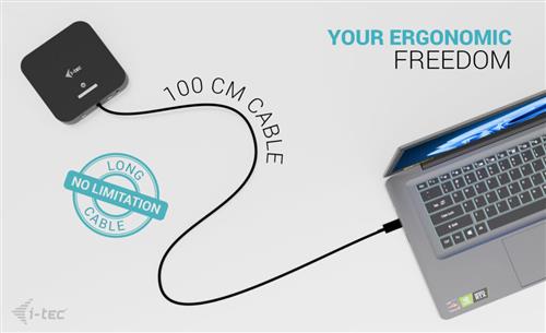 I-TEC USB-C 2X HDMI DOCK 100W PD 100W + I-TEC CHARGER 100W