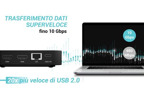 I-TEC USB-C 2X HDMI DOCK PD DUAL HDMI DOCK. STATION PD 100W