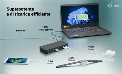 I-TEC USB-C INTELLIGENT TRIPLE DISPLAY DOCKING STATION POWER DE