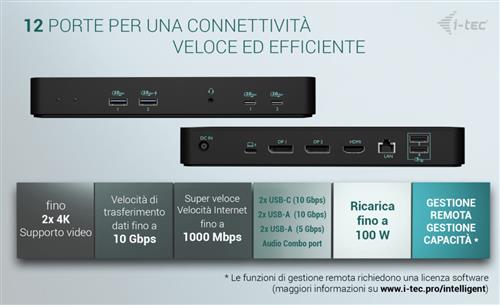 I-TEC USB-C INTELLIGENT TRIPLE DISPLAY DOCKING STATION POWER DE