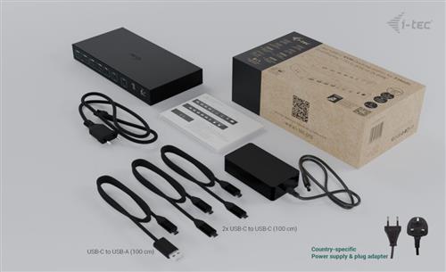 I-TEC USB-C KVM DOCKING STATION FOR 3 HOSTS DUAL DISPLAY POWER D