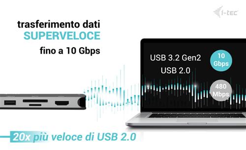 I-TEC USB-C NANO 3X LCD DOCK 2X HDMI 1X USB-C VIDEO PD 140W
