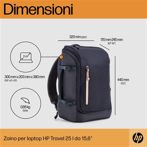 LAPTOP BCKPCK HP TRAVEL 25L 15.6 IGR