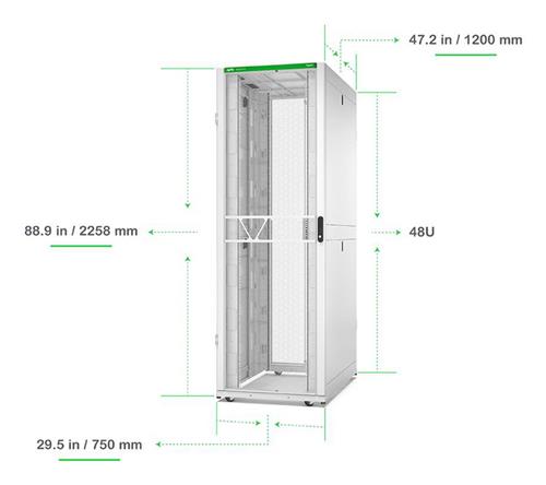 NETSHELTER SX GEN 2 48U SERVER RACK ENCLOSURE 750MM X 1200MM W/