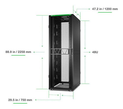 NETSHELTER SX GEN 2 48U SERVER RACK ENCLOSURE 750MM X 1200MM W/