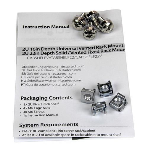 RIPIANO PER MONTAGGIO A RACK FISSO PROFONDIT 22IN 2U - 22 KG