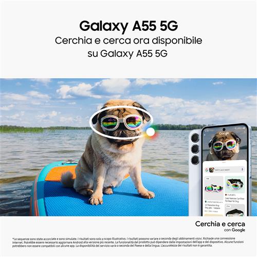Samsung Galaxy A55 5G Display FHD+ Super AMOLED 6.6”, Android 14, 8GB RAM, 256GB, Dual SIM, Batteria 5.000 mAh, Awesome Iceblue