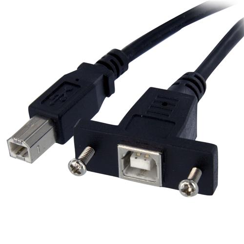 StarTech.com USBPNLBFBM1 cavo USB USB 2.0 0,3 m USB B Nero