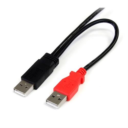 StarTech.com USB2HAUBY3 cavo USB USB 2.0 0,3 m Micro-USB B 2 x USB A Nero