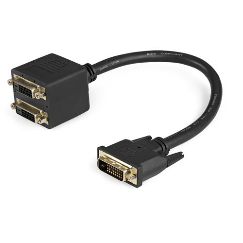 StarTech.com DVISPL1DD cavo DVI 0,3 m 2 x DVI-D Nero