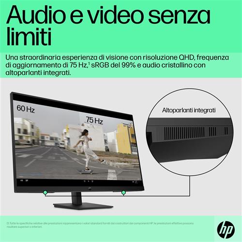 HP P32u G5 QHD USB-C Monitor Monitor PC 80 cm (31.5) 2560 x 1440 Pixel Quad HD LCD Nero