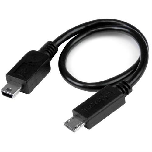 StarTech.com UMUSBOTG8IN cavo USB 0,2 m Mini-USB B Micro-USB B Nero