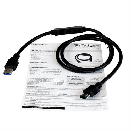 StarTech.com USB3S2ESATA3 cavo USB 0,9 m USB A Nero