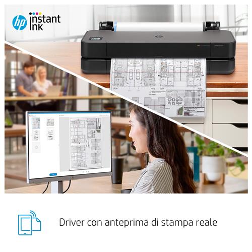 HP Designjet T250 24-in Printer stampante grandi formati Wi-Fi Getto termico d'inchiostro A colori 2400 x 1200 DPI A1 (594 x 841 mm) Collegamento ethernet LAN