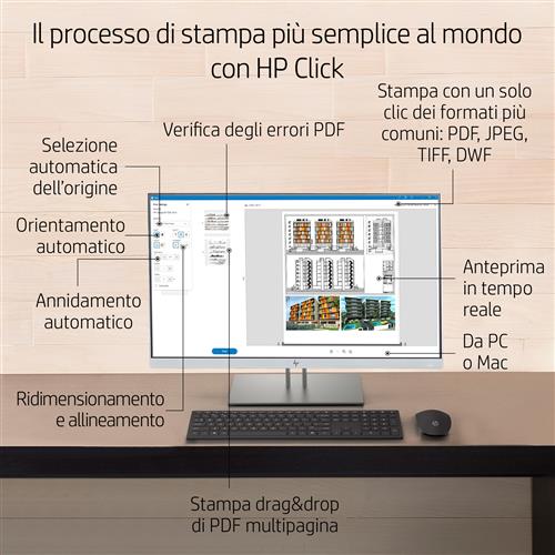 HP Designjet T650 36-in Printer stampante grandi formati Wi-Fi Getto termico d'inchiostro A colori 2400 x 1200 DPI 914 x 1897 mm Collegamento ethernet LAN