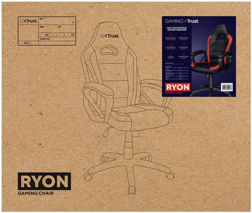 Trust GXT 701 Ryon Sedia per gaming universale Seduta imbottita Nero, Rosso