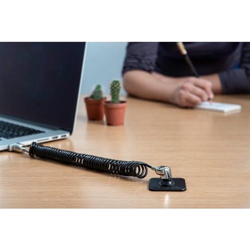 Compulocks Dual Head Coiled Cable Keyed Lock cavo di sicurezza Nero