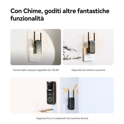 Imou DB-3EP-4M0W/DS3 kit campanello Nero