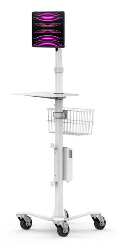 UNIVERSAL INVISIBLE MOUNT MEDICAL ROLLING CART - WHITE