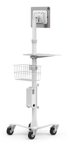 UNIVERSAL INVISIBLE MOUNT MEDICAL ROLLING CART - WHITE