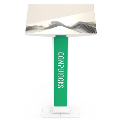 VESA BRANDABLE FLOOR STAND WITH A LARGE BASE PLATE - WHITE