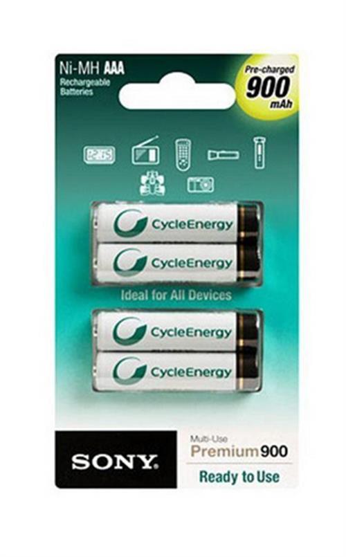 NI-MH AAA 900MAH PRE-CHARGED 4PCK. 1000X RECHARGEABLE