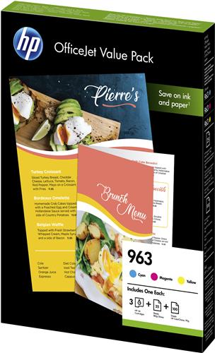 INK CARTRIDGE NO 963 CMY AND A4 PAPER OVP PACK