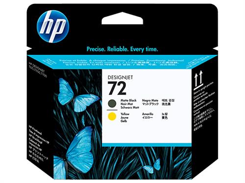 HP 72 Druckkopf schwarz matt und gelb cartuccia d'inchiostro 1 pz Nero opaco, Giallo