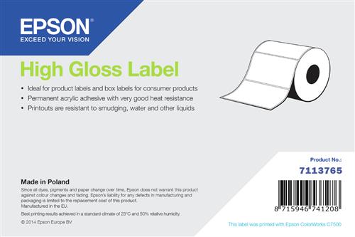 HIGH GLOSS LABEL DIE-CUT ROLL 105MM X 210MM 273 LABELS