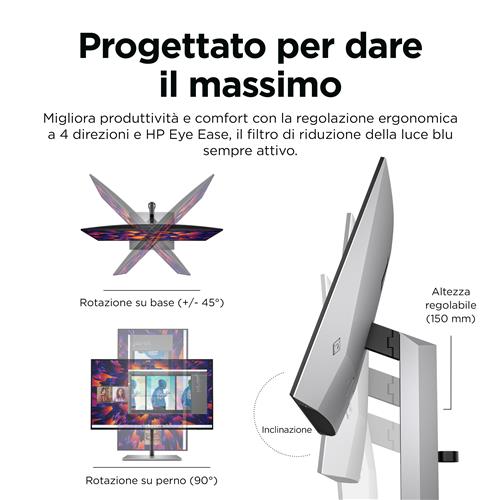 HP Z24q G3 QHD Display Monitor PC 60,5 cm (23.8) 2560 x 1440 Pixel Quad HD LCD Argento