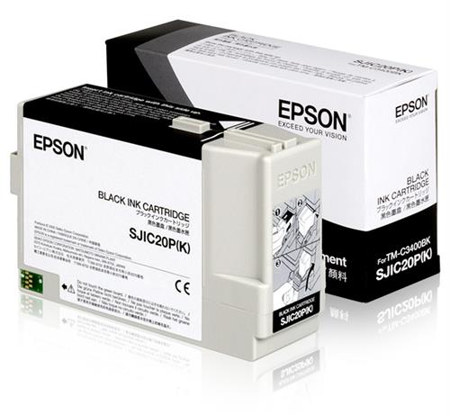 Epson SJIC20P(K) BLACK ink cartridge for TM-C3400BK cartuccia d'inchiostro 1 pz Originale Nero