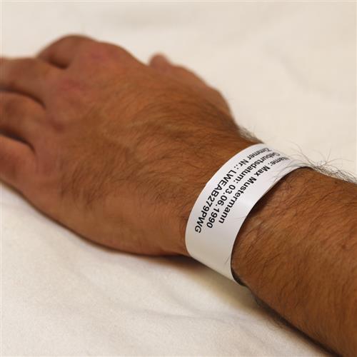 PATIENT WRISTBANDS ADULT WHITE 11IN 200 PER ROLL (5 ROLL MOQ)