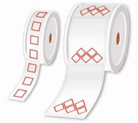 PRE-CUT AND PRE-PRINTED GHS / CLP ROLLS PICTOGRAM + TEXT 105X1