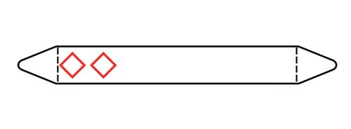 PRE-CUT PIPE MARKER ROLLS WHITE WITH PICTOGRAM 37 X 355 MM - PER