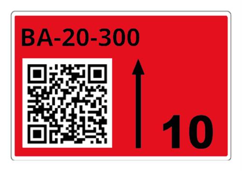 ROLL OF PRE-CUT LABELS FOR RACKS AND PALLETS 75 X 110 MM RE