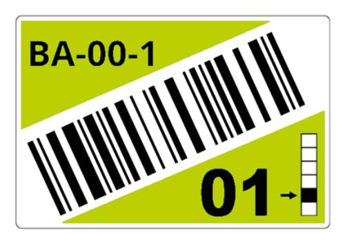 ROLL OF PRE-CUT LABELS FOR RACKS AND PALLETS 90 X 110 MM GR