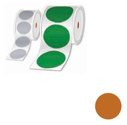 ROLLS OF PRE-CUT LABELS BROWN 25MM - PER ROLL OF 1000 LABELS