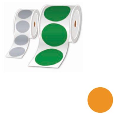 ROLLS OF PRE-CUT LABELS ORANGE 100MM - PER ROLL OF 250 LABELS